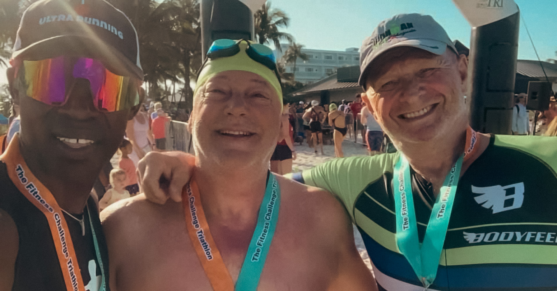 Steven Rowell and friends after triathalon